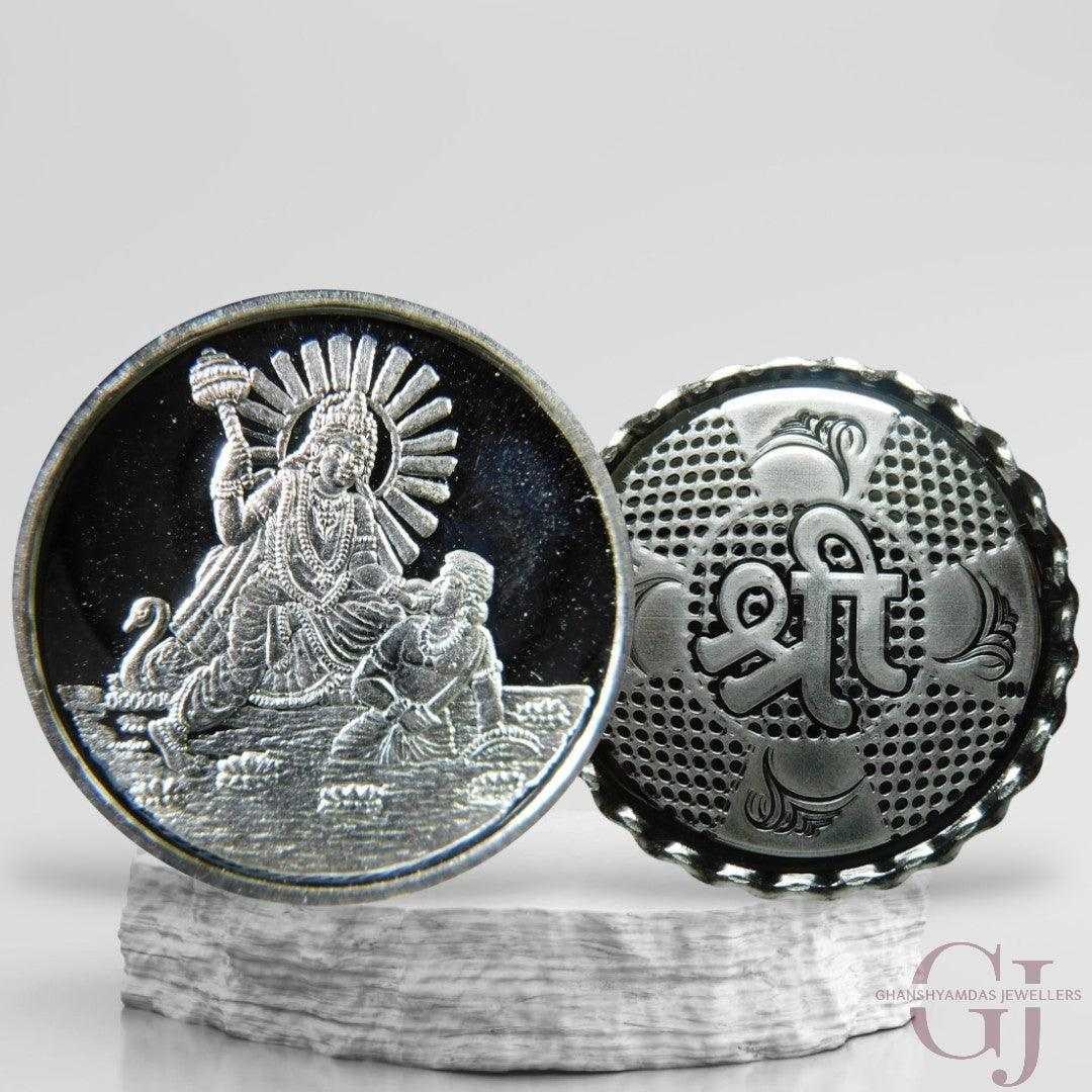 Goddess Bagalakmuikhi 3D Silver Coin 24KT Purity 999 Round Shape 