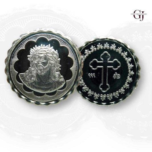 God Jesus Christ - 3D Silver Coin 24KT Purity 999 Round Shape - Backsi