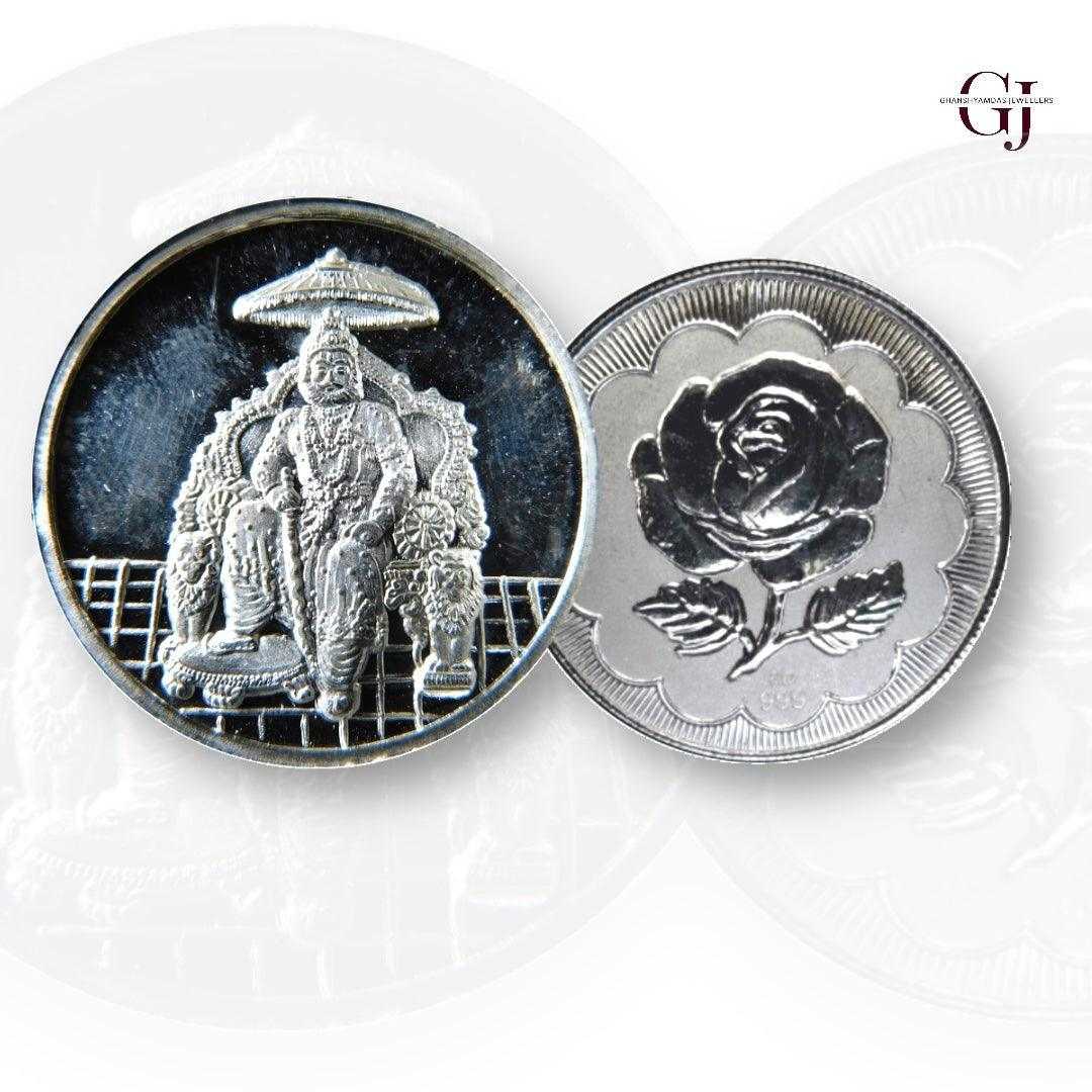 Maharaj Agrasen - 3D Silver Coin 24KT Purity 999 Round Shape - Backsid