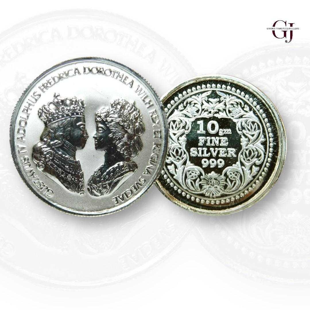 King & Queen - 3D Silver Coin 24KT Purity 999 Round Shape - Backside F