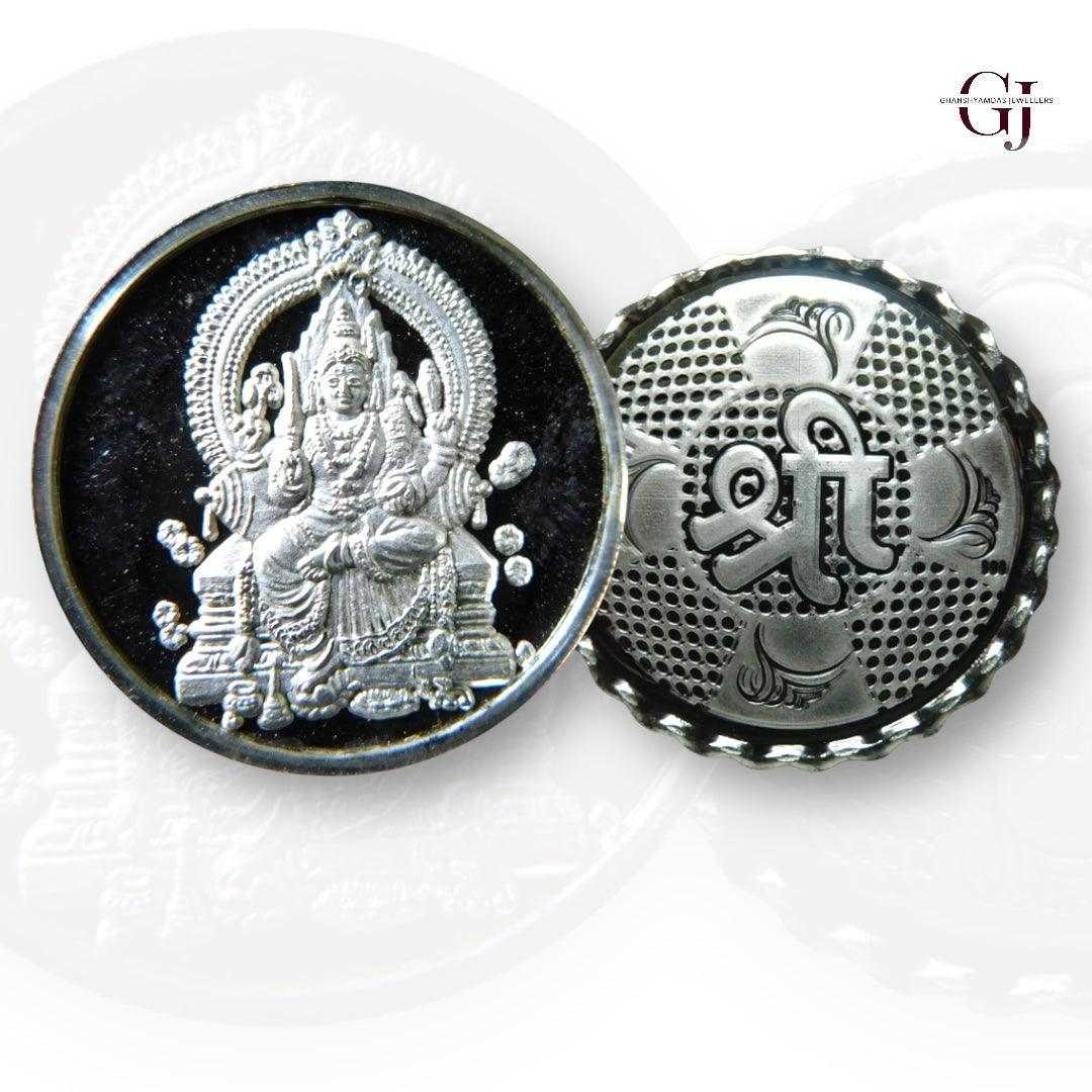 Goddess Aadishakti - 3D Silver Coin 24KT Purity 999 Round Shape - Back