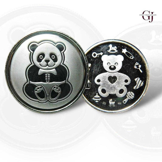 Teddy Bear Silver Coin 24KT Purity 999  Round Shape 