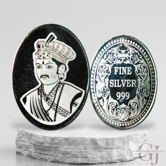  Rani -3D Silver Coin 24KT Purity 999 Oval Shape with Fine Silver