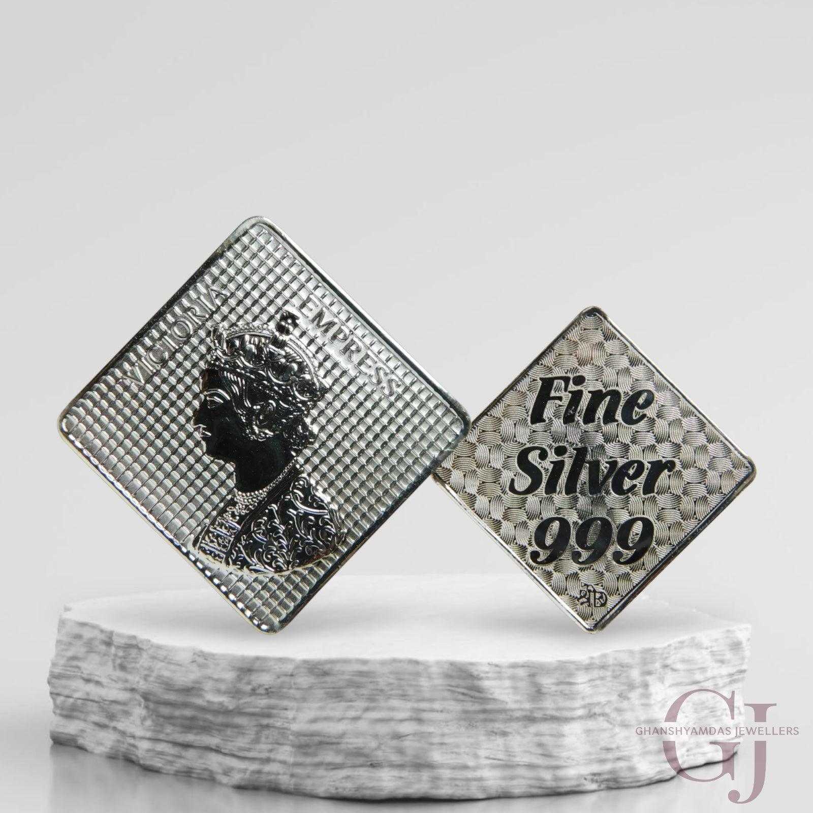 Queen Victoria - 3D Silver Coin 24KT Purity 999 Round Shape - Backside