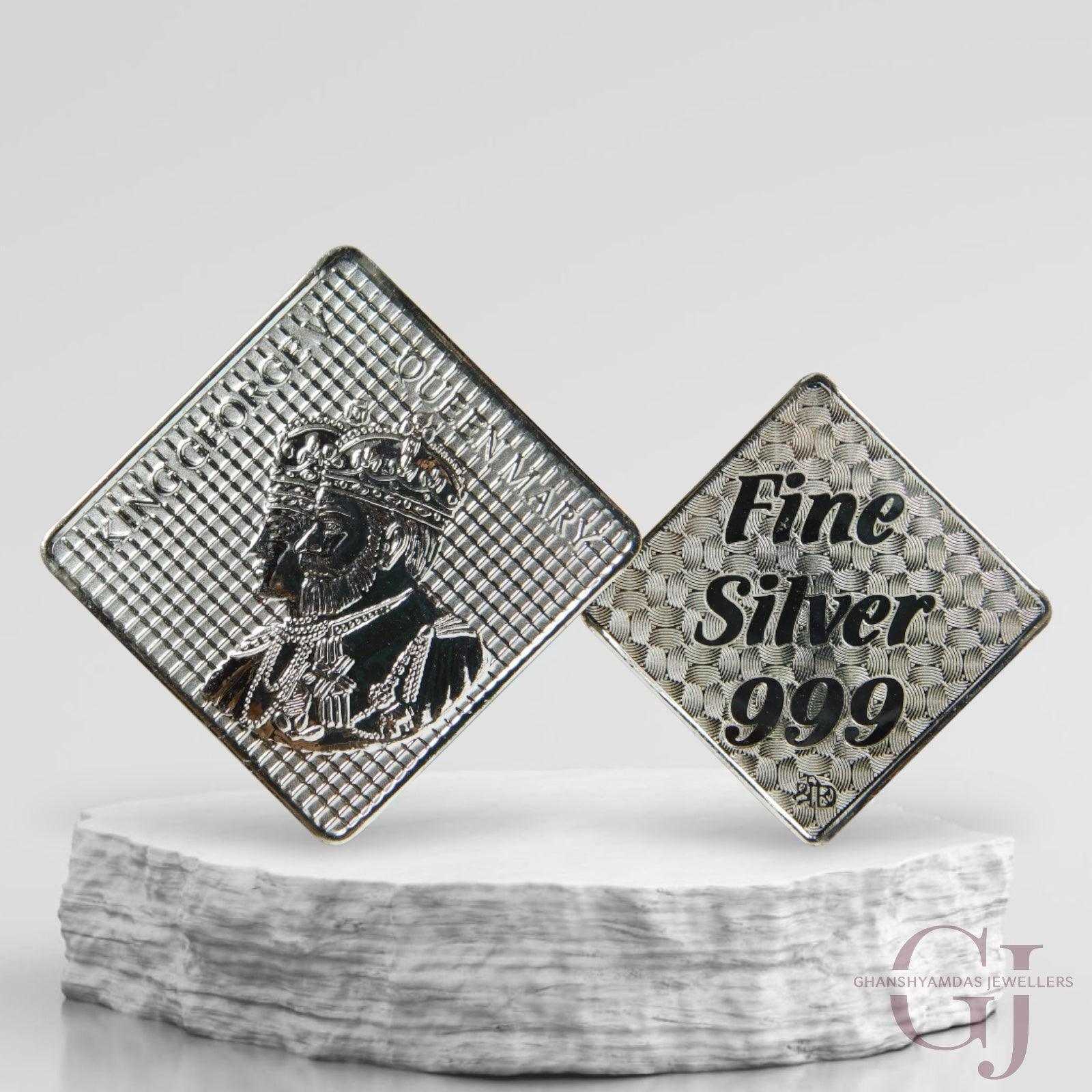 King & Queen - 3D Silver Coin 24KT Purity 999 Round Shape - Backside F