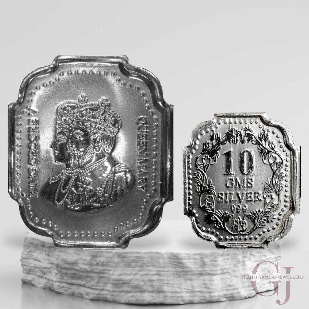 King & Queen - 3D Silver Coin 24KT Purity 999 Round Shape - Backside F