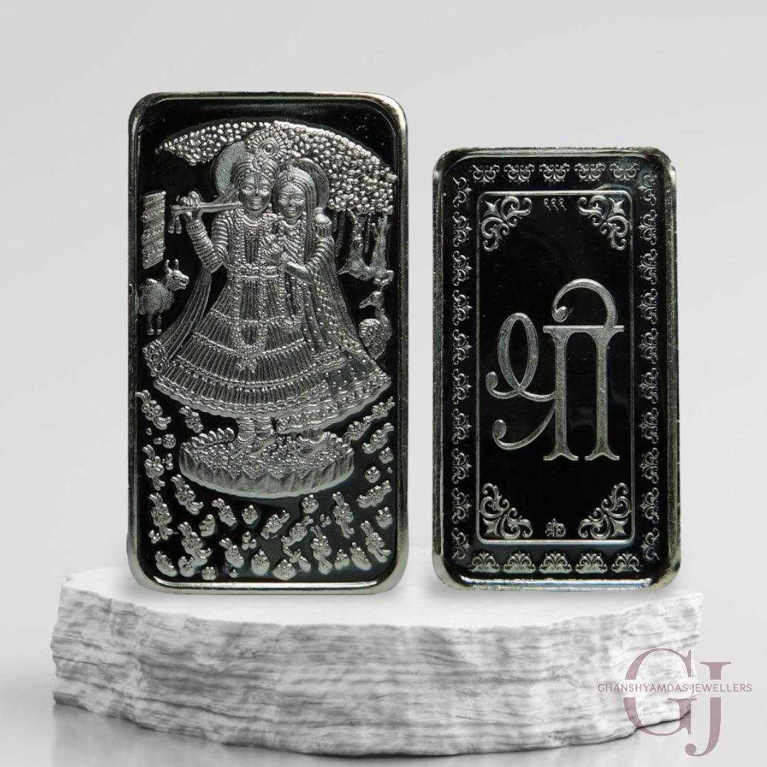 Goddess Radha & Krishna - 3D Silver Coin 24KT Purity 999 Round Shape 