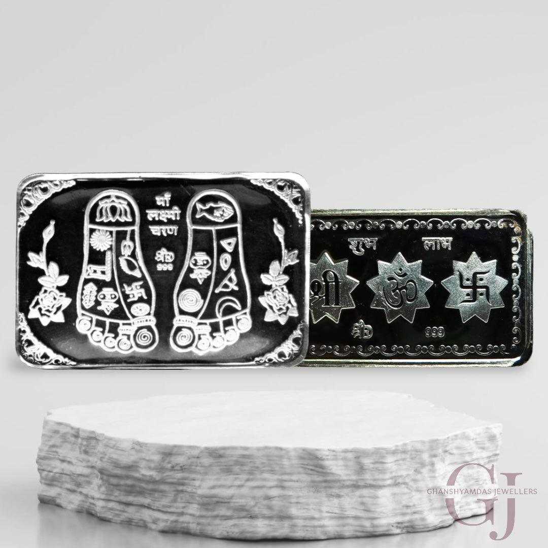 Goddess Lakshmi 3D Silver Coin 24KT Purity 999 Round Shape