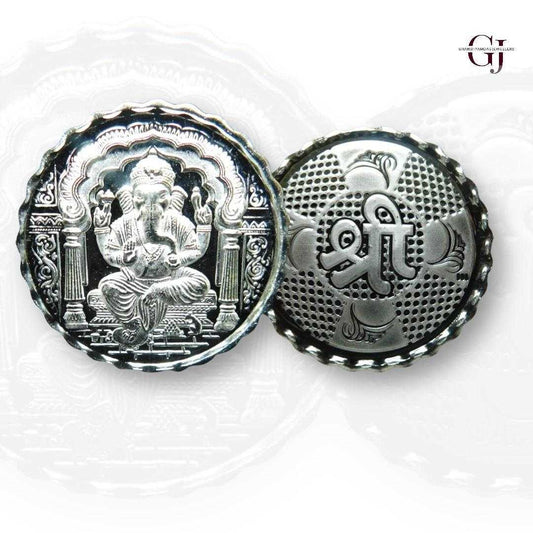 God Ganesh - Silver Coin 24KT Purity 999 Round Shape