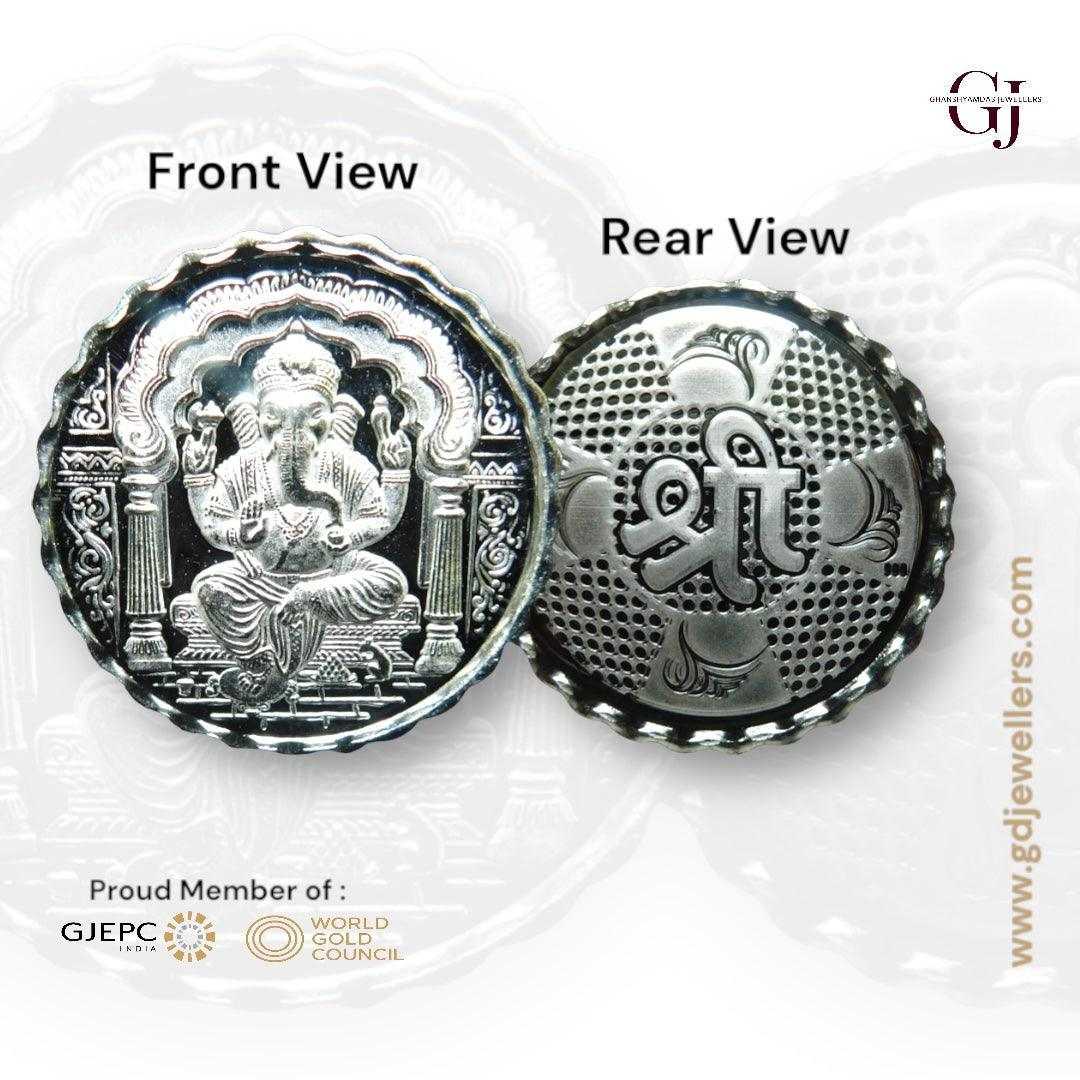 God Ganesh - Silver Coin 24KT Purity 999 Round Shape