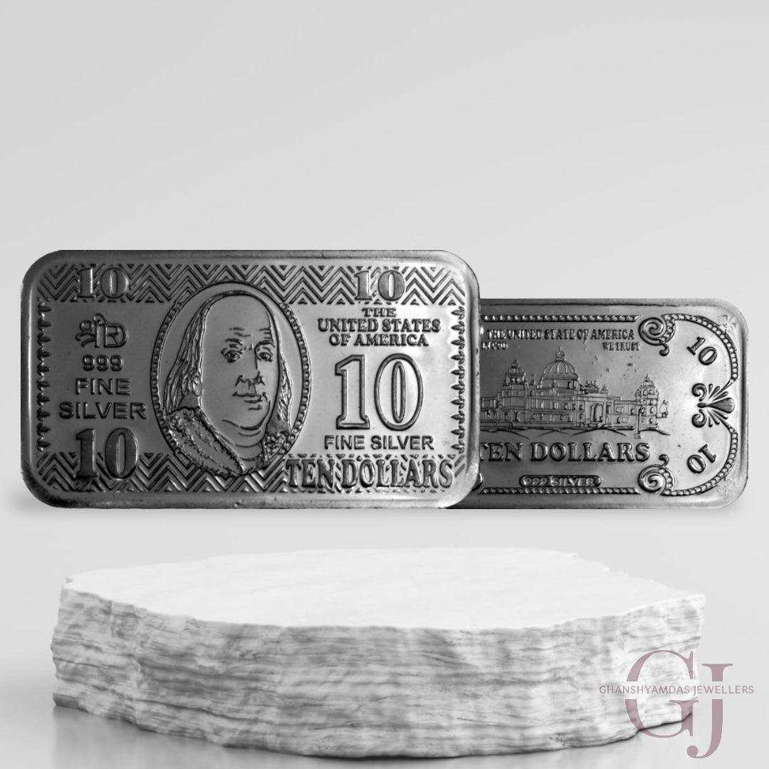 King George - 3D Silver Coin 24KT Purity 999 Round Shape - Backside Fi