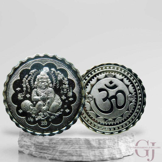God Laddu Gopal - 3D Silver Coin 24KT Purity 999 Round Shape 