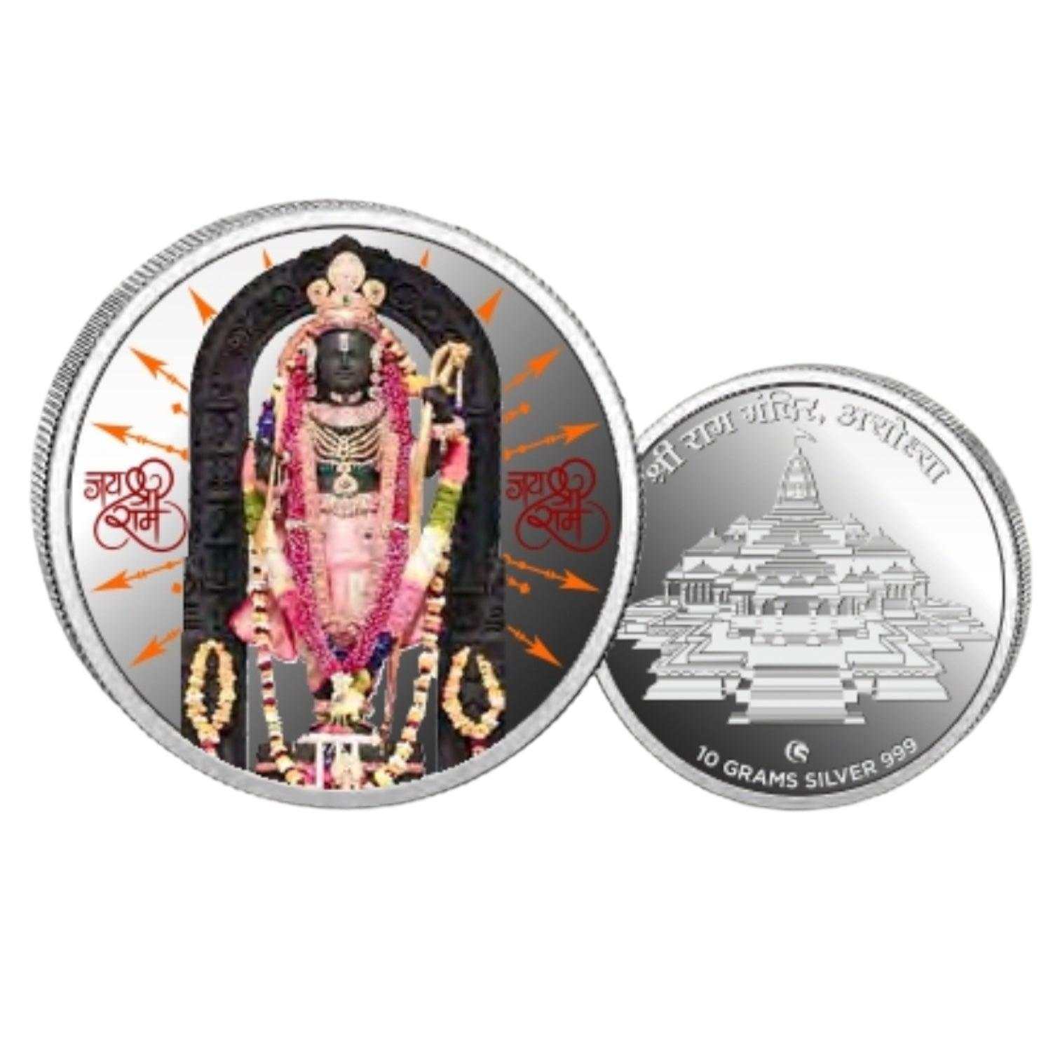 Ram Lala Color Fine Silver Coin Purity 999 Round Shape