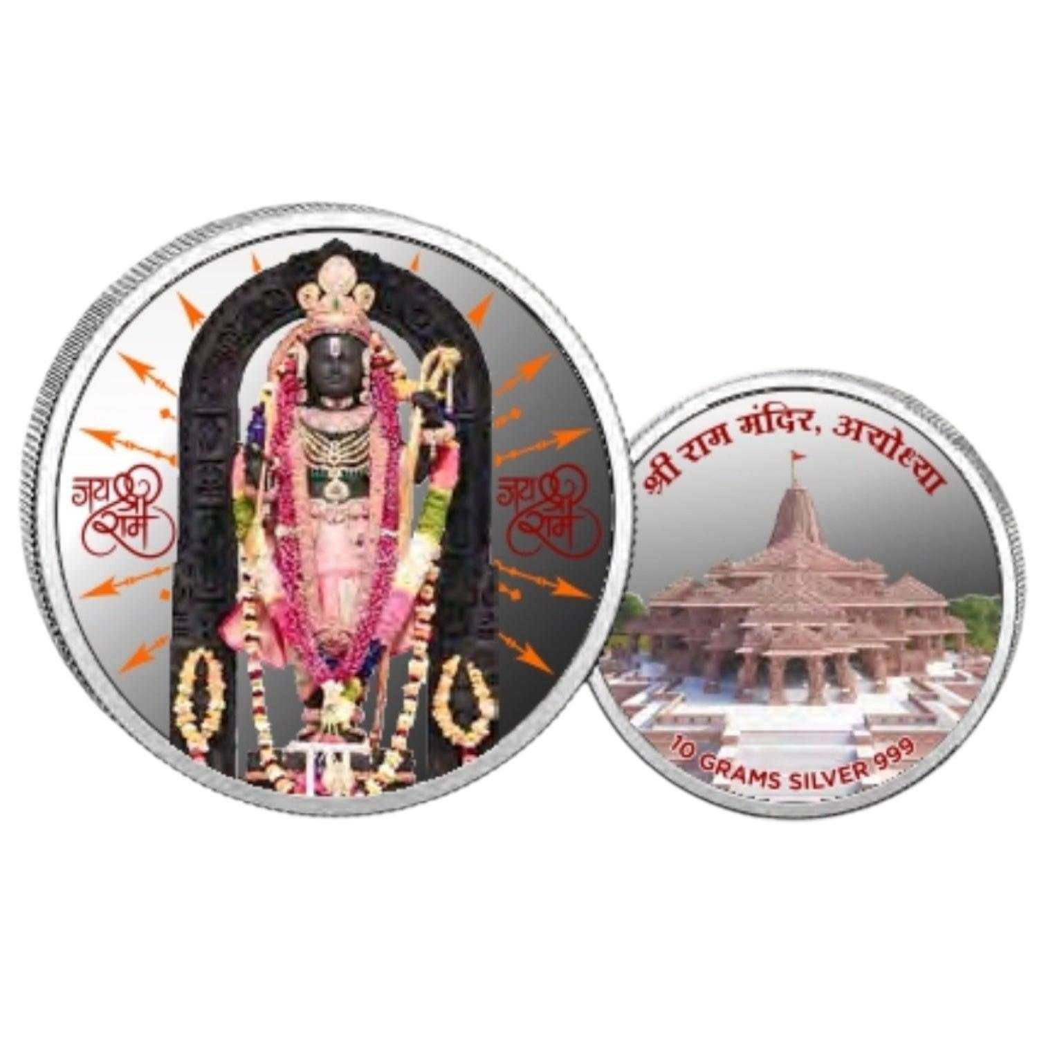 Ram Lala Color Fine Silver Coin Purity 999 Round Shape