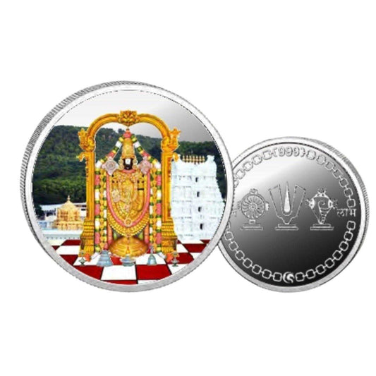God Balaji Color Fine Silver Coin Purity 999 Round Shape