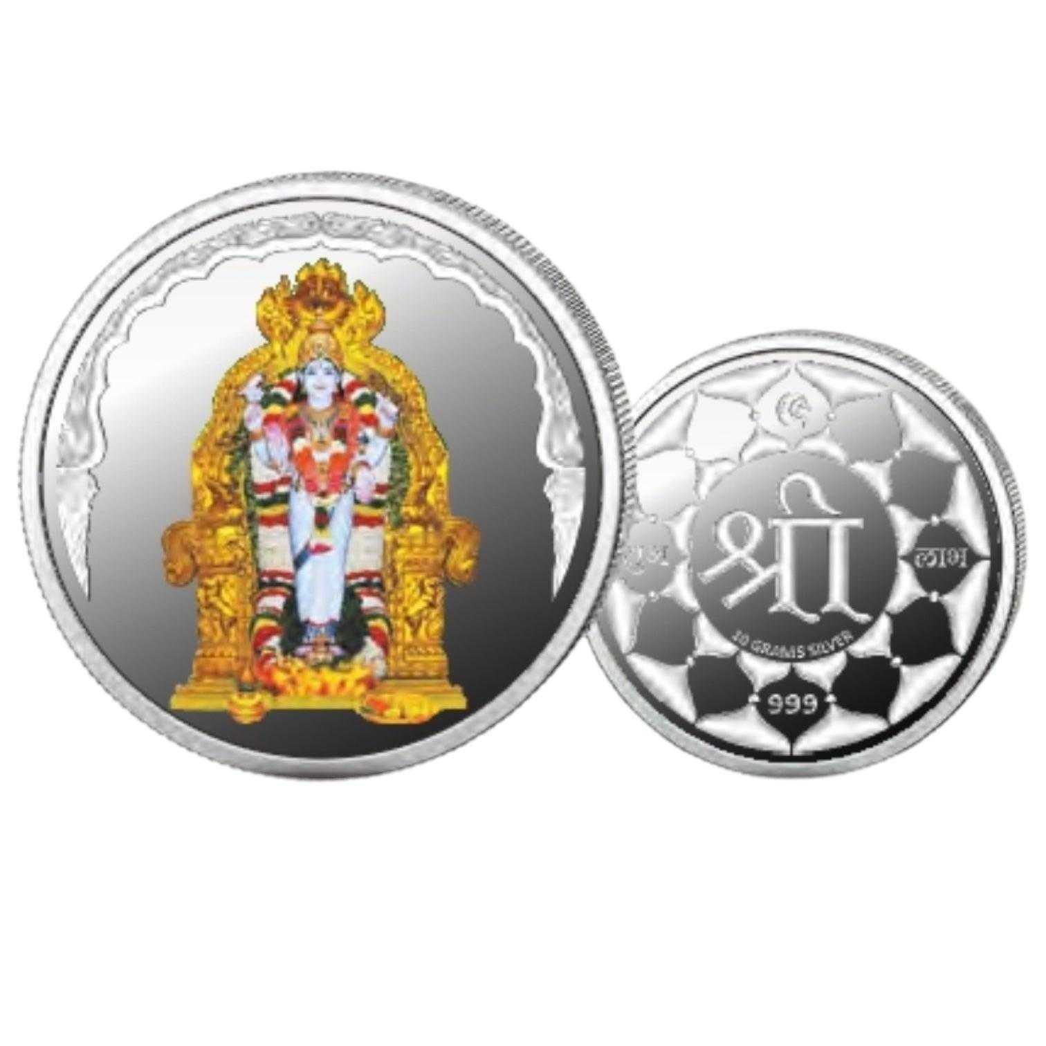 Vasavi Mata- Color Fine Silver Coin Purity 999 Round Shape - Backside 