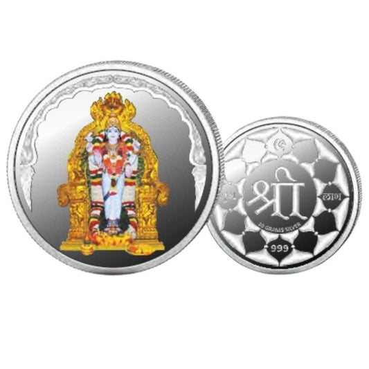 Vasavi Mata- Color Fine Silver Coin Purity 999 Round Shape - Backside 