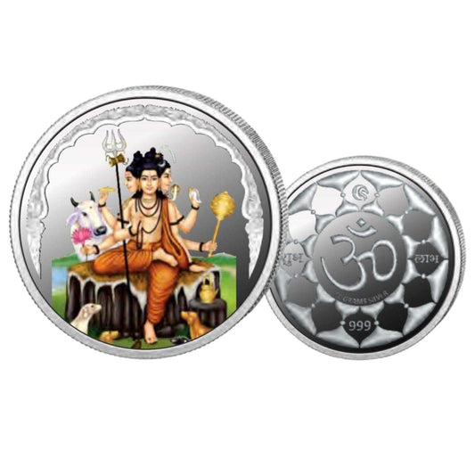 Dattatreya Color Fine Silver Coin Purity 999 Round Shape