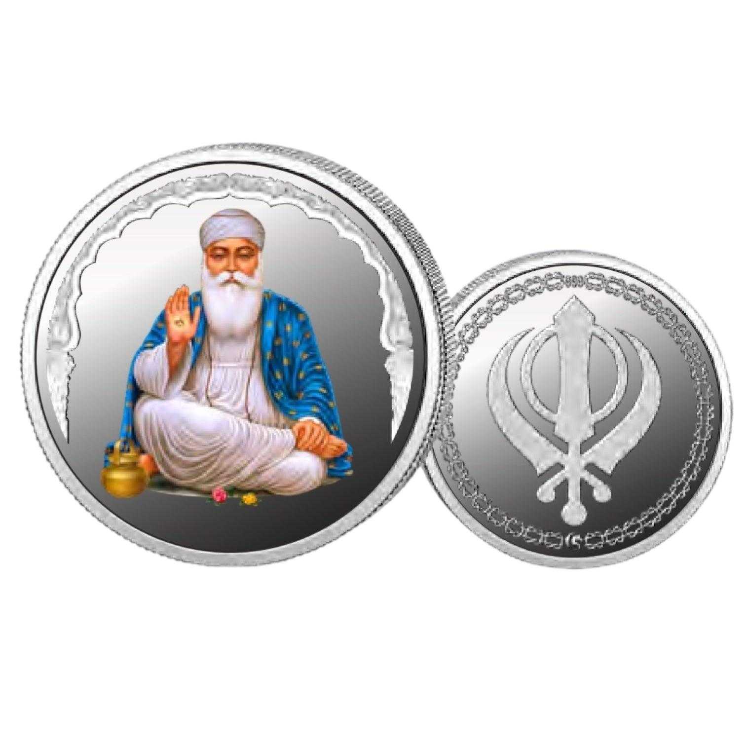 Gurunanak- Color Fine Silver Coin Purity 999 Round Shape