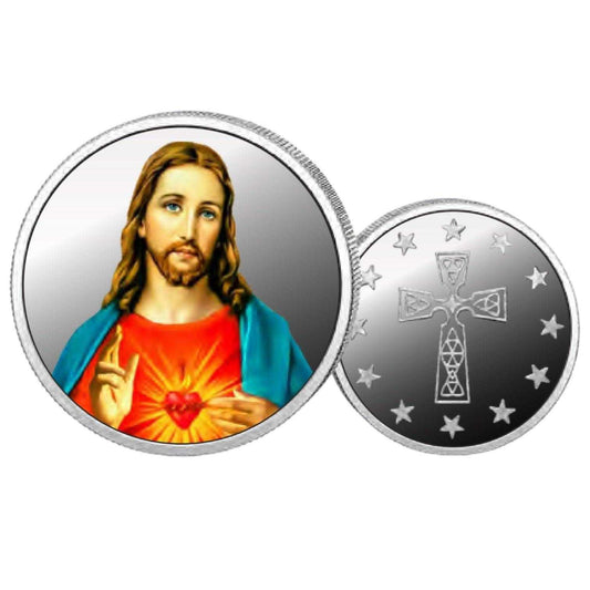 Jesus Christ Color Fine Silver Coin Purity 999 Round Shape