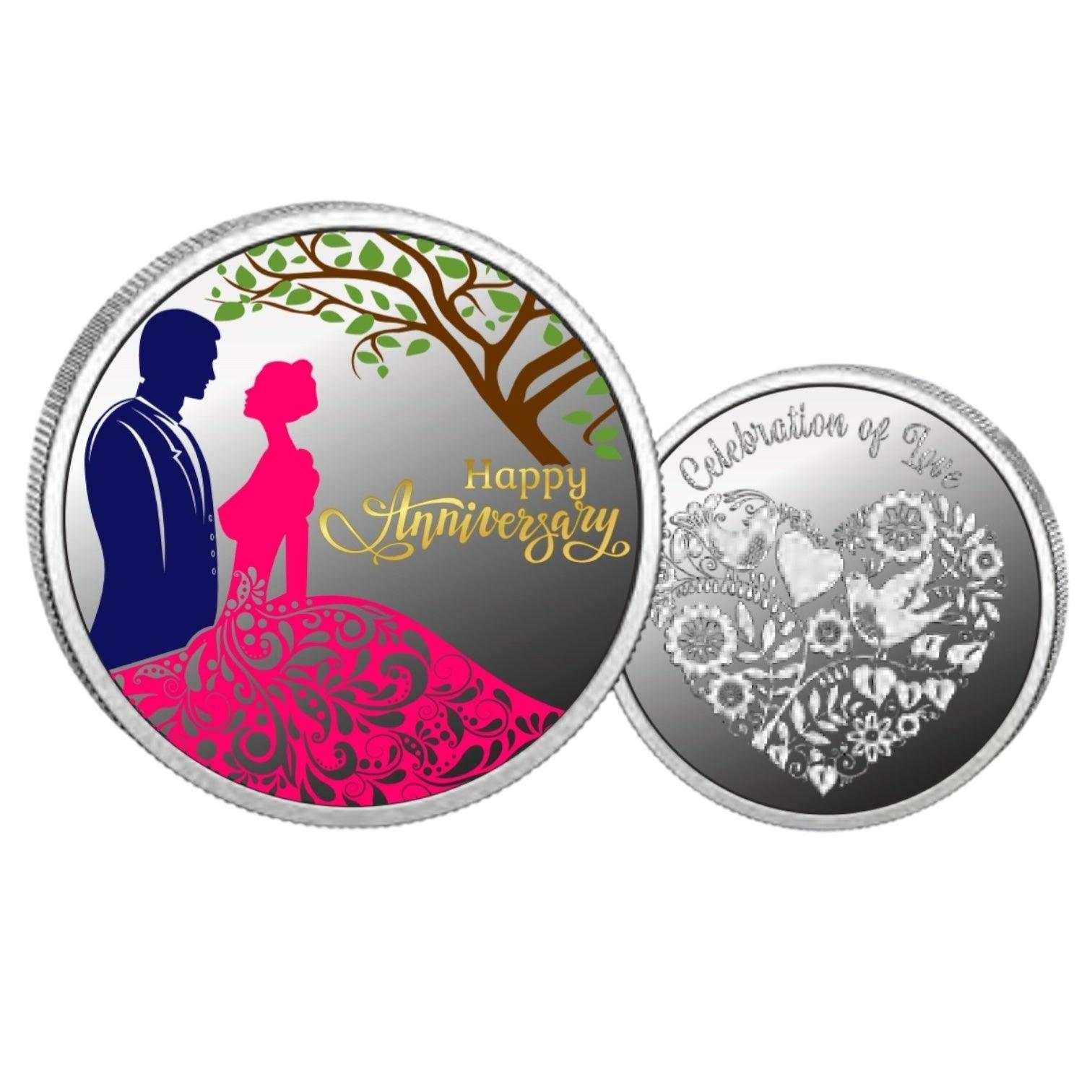 Couple- Color Fine Silver Coin Purity 999 Round Shape - Backside Heart