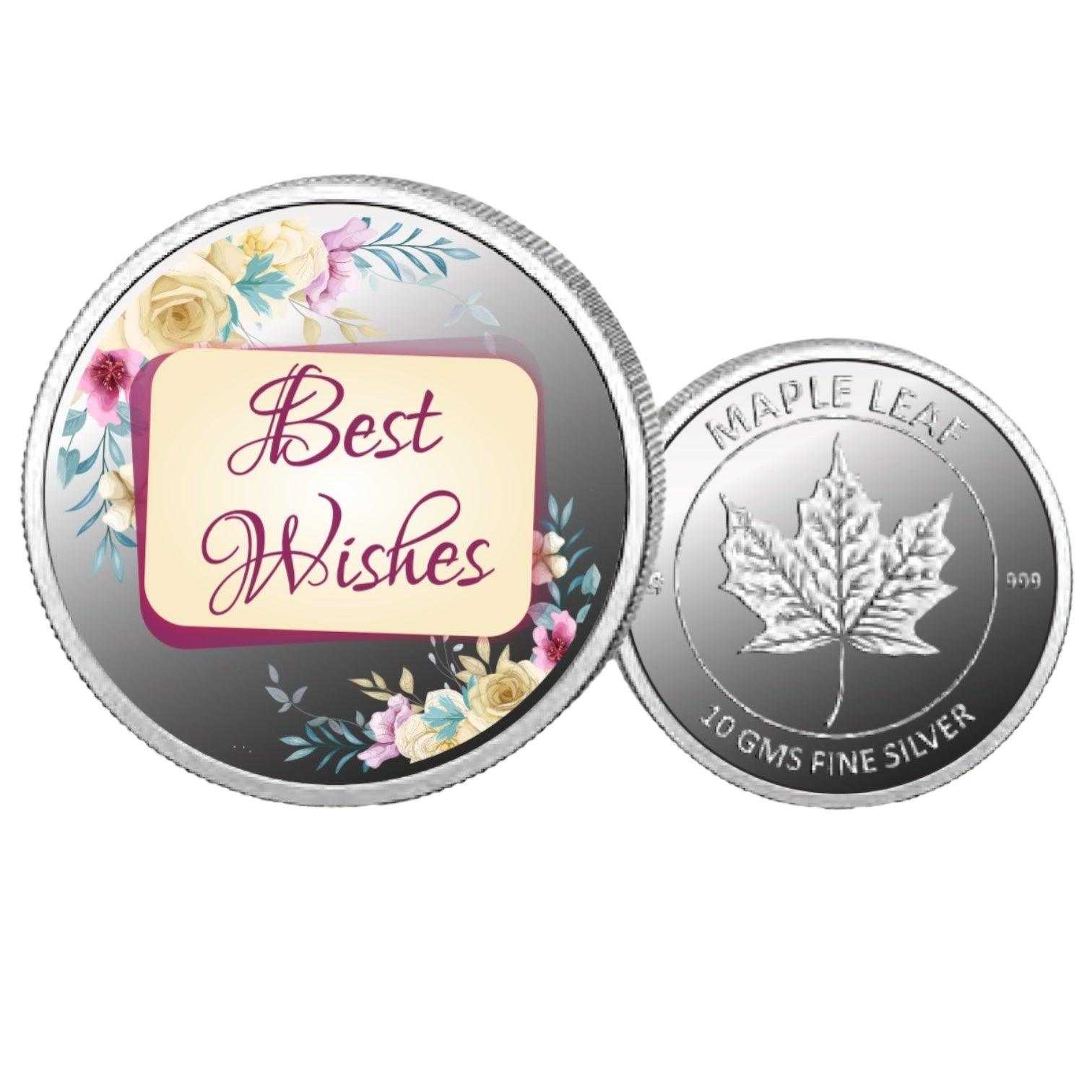 Best Wishes Color Fine 3D Silver Coin Purity 999 Round Shape