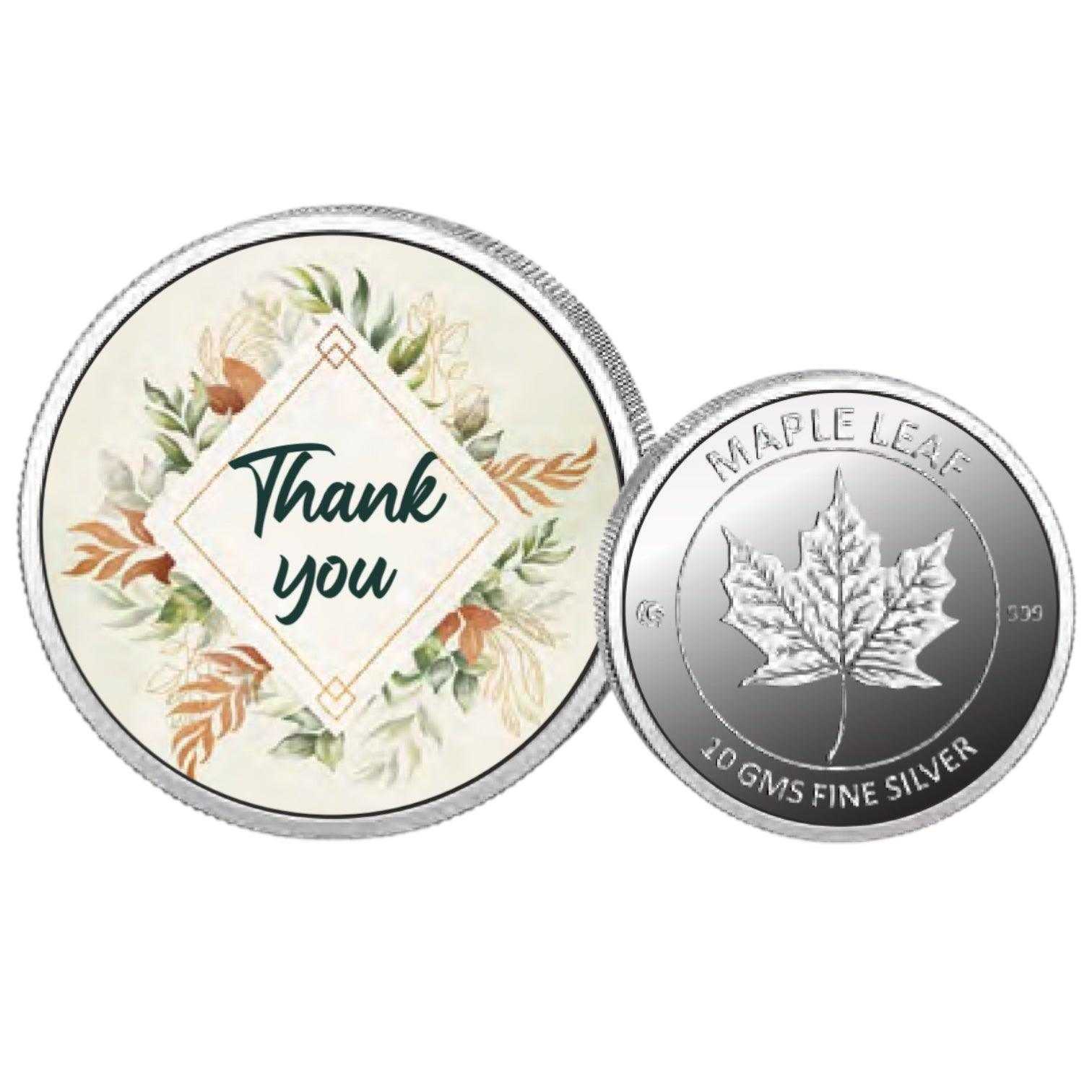 Thank You Color Fine Silver Coin Purity 999 Round Shape