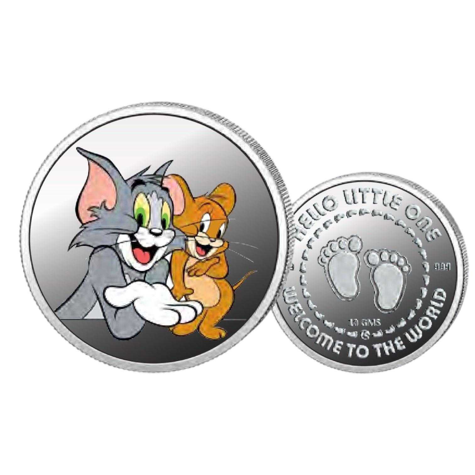 Tom and Jerry- Color Fine Silver Coin Purity 999 Round Shape - Backsid