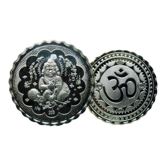 God Laddu Gopal - 3D Silver Coin 24KT Purity 999 Round Shape 