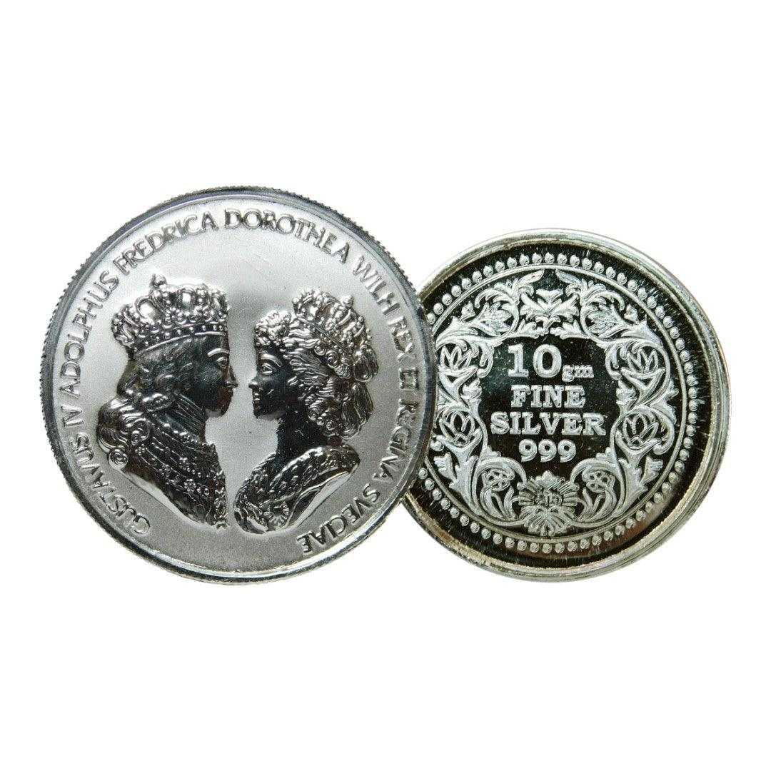 King George & Mary 3D Silver Coin 24KT Purity 999 Round Shape