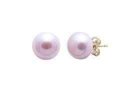 Elgance look of purple pearl earrings